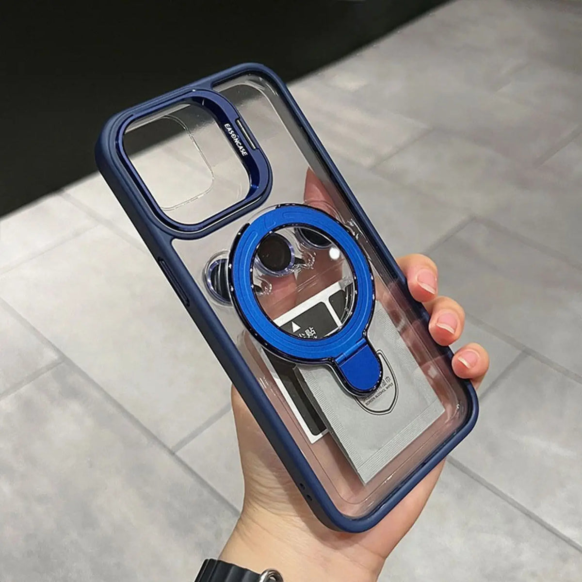 DUEAL MATAL STAND WITH CAMERA LENS CASE IPHONE