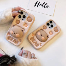 SOFT FLUFFY BEAR POP SOKIT CASE IPHONE