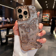 CHROME GLITTER BUTTERFLYS FANCY CASE IPHONE