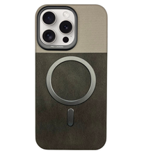 PREMIUM LEATHER TEXTURE MAGSAFE CASE WITH METALLIC CAMERA RING