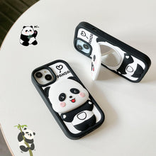 SOFT FLUFFY PANDA MIRROR CASE IPHONE