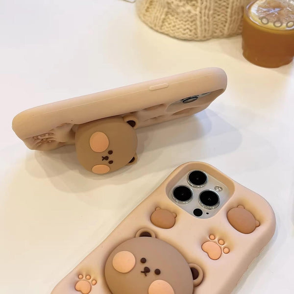 SOFT FLUFFY BEAR POP SOKIT CASE IPHONE - 2