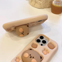 SOFT FLUFFY BEAR POP SOKIT CASE IPHONE