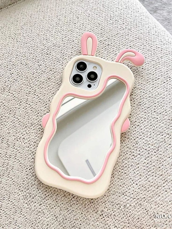 SOFT FLUFFY MIRROR BUNNY CASE IPHONE - 2