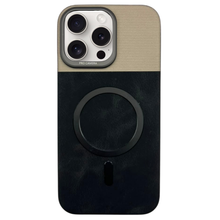 PREMIUM LEATHER TEXTURE MAGSAFE CASE WITH METALLIC CAMERA RING
