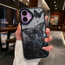CHROME GLITTER BUTTERFLYS FANCY CASE IPHONE