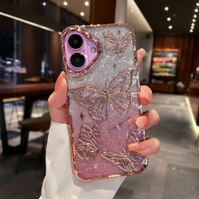 CHROME GLITTER BUTTERFLYS FANCY CASE IPHONE