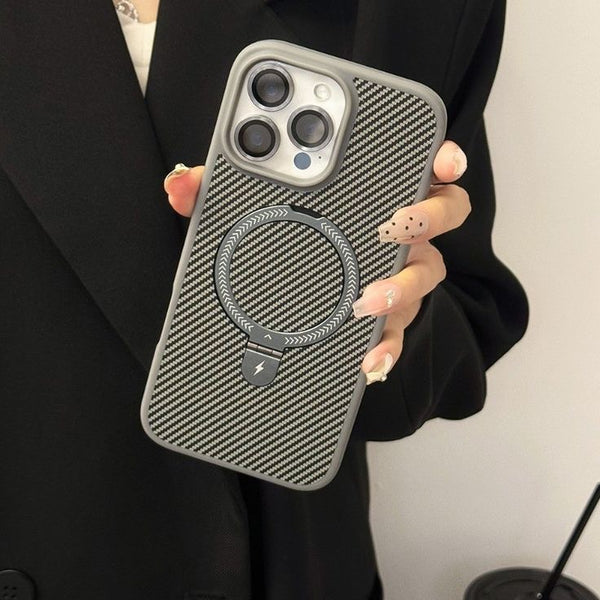 magsafe carbon design stand case iphone - 2