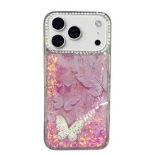 water glitter butterfly case iPhone 17 pro max