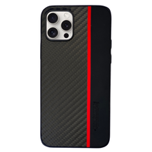 carbon and leather design color line case iphone