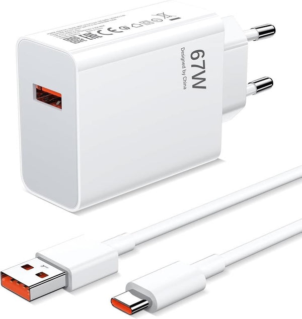 67w Mi copy fast turbo charge suport charging adapter with vable - 2