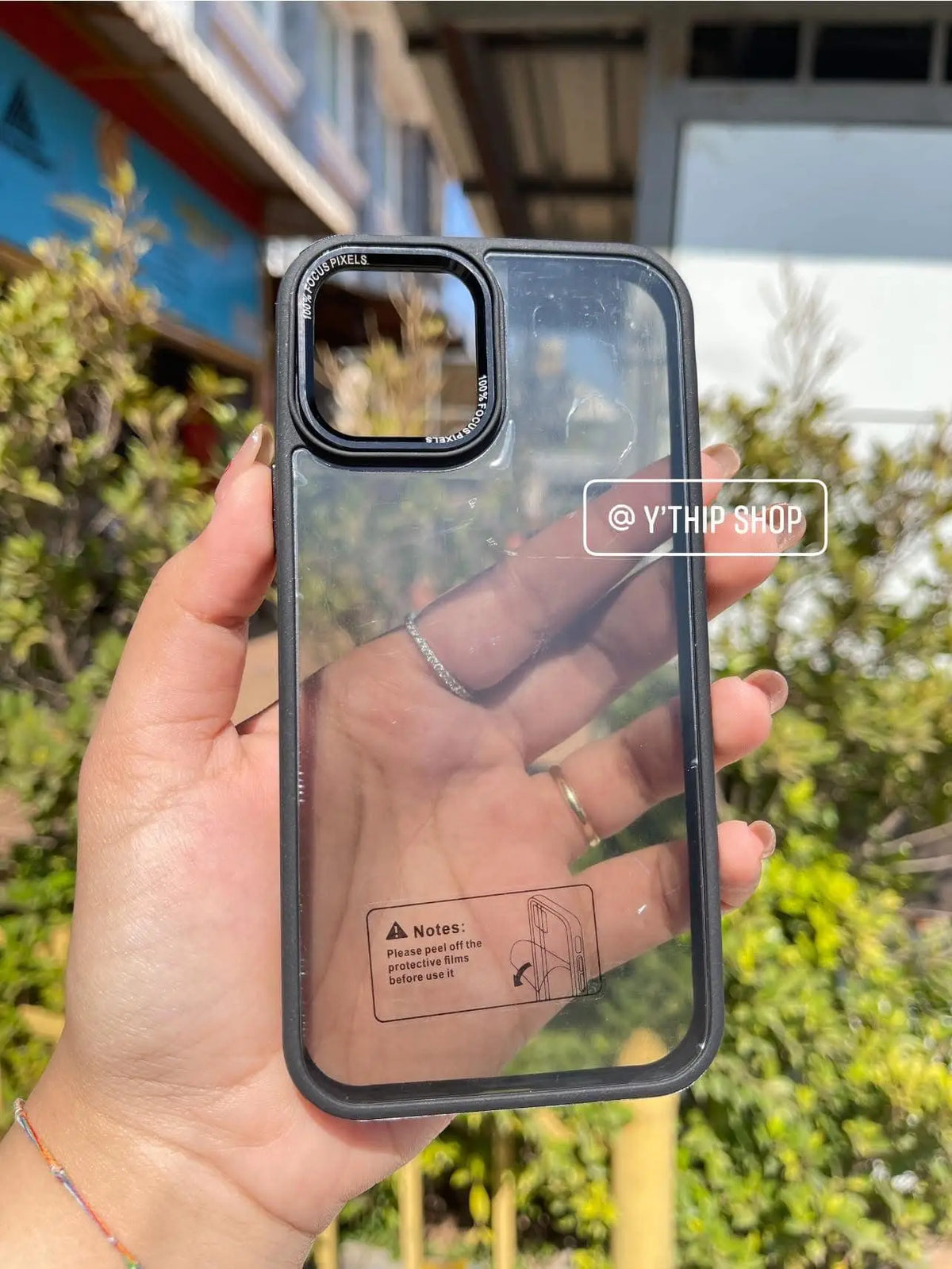 side color black tinted transparent case iphone