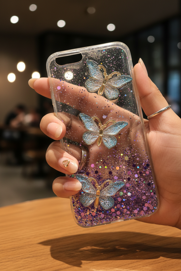 GLITTER BUTTERFLY TRANSLUCENT CASE