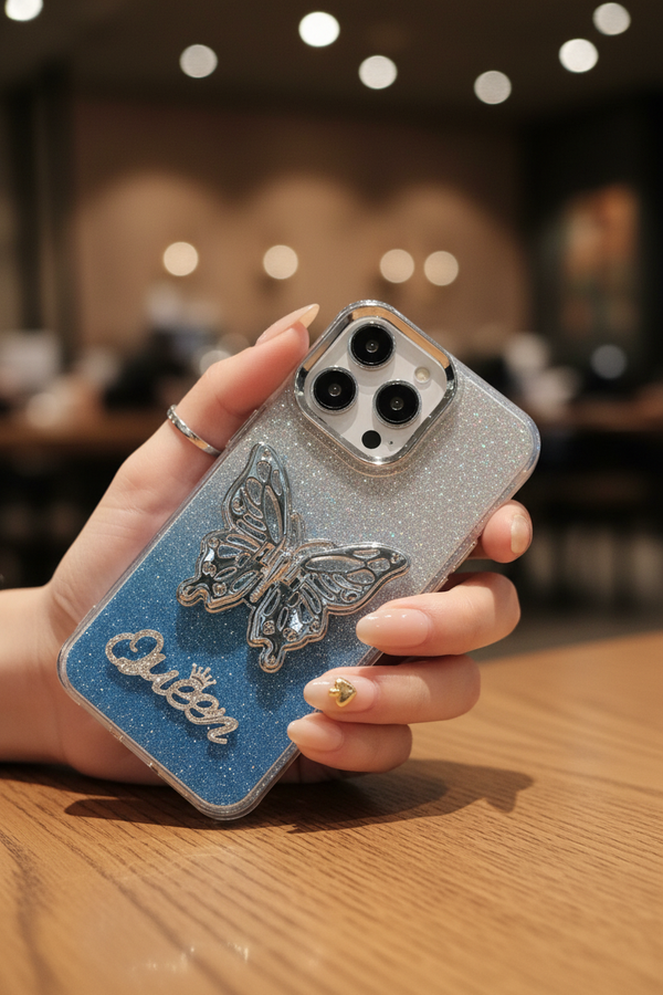 GLITTER BUTTERFLY QUEEN CASE