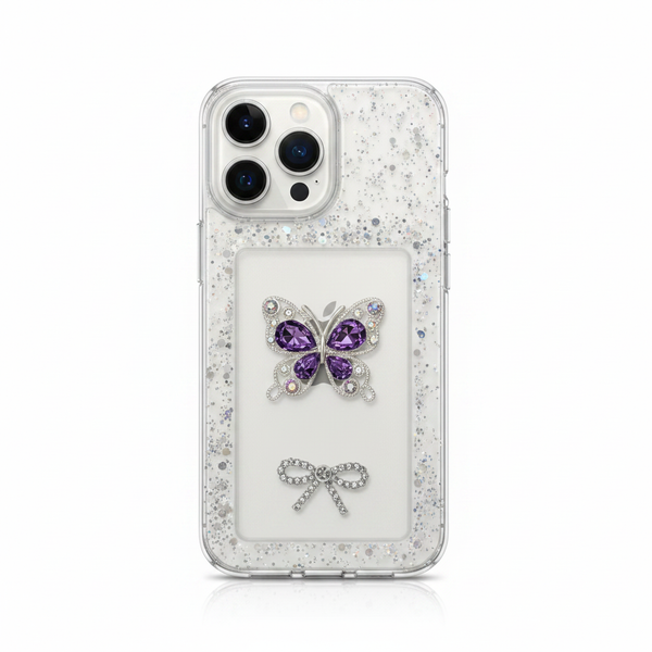gliter buterfly case iphone