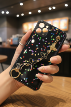 Glitter Butterfly Chain Case — Cafe Hand Shot