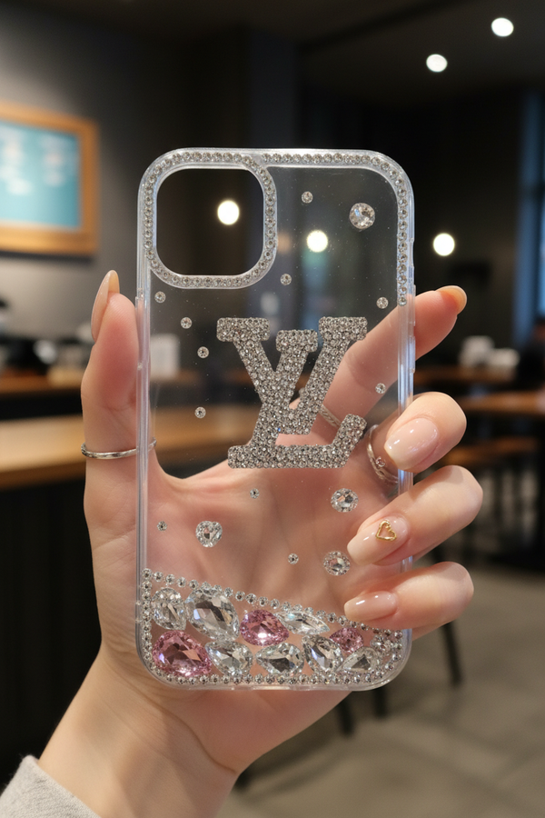 TRASPARENT LV STONE CASE IPHONE
