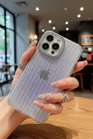 Purple Glitter Floral Case