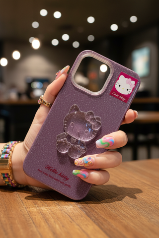 Purple Glitter Hello Kitty